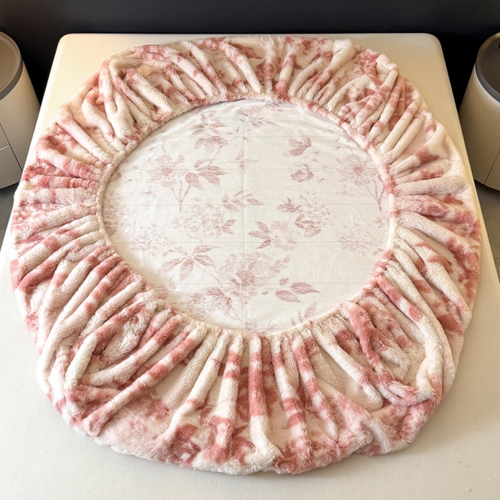 91家纺网 家纺一手货源 找家纺 小叮当家纺仓储工厂店 2025新款印花兔毛绒高克重单床笠 床笠单件 床笠-花间粉