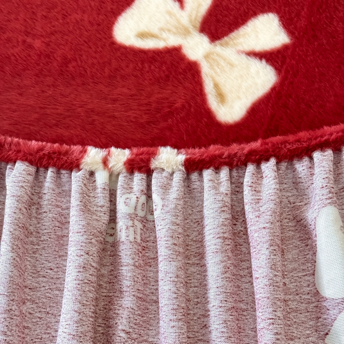 91家纺网 家纺一手货源 找家纺 小叮当家纺仓储工厂店 2025新款印花兔毛绒高克重单床笠 床笠单件 床笠-大红蝴蝶结