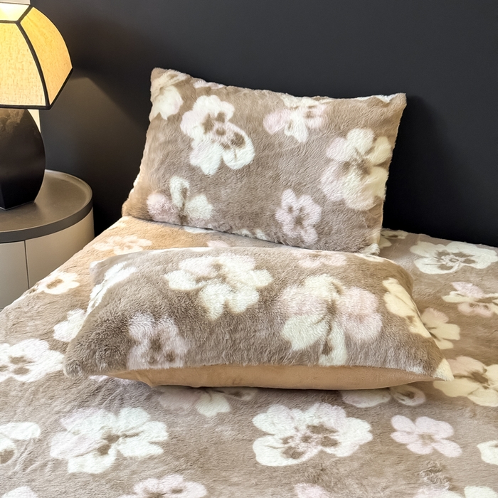 91家纺网 家纺一手货源 找家纺 小叮当家纺仓储工厂店 2025新款印花兔毛绒高克重单床笠 床笠单件 床笠-繁花