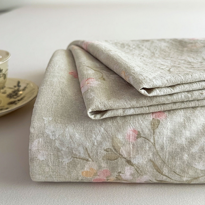 91家纺网 家纺一手货源 找家纺 丝芙妮家居（原乐视家纺） 2025新款全棉纯棉蕾丝花边原麻单件床单单品床单 岁月留声