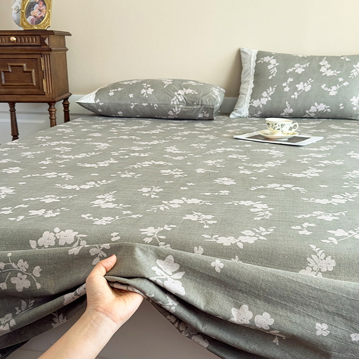 91家纺网 家纺一手货源 找家纺 丝芙妮家居（原乐视家纺） 2025新款全棉纯棉蕾丝花边原麻单件床单单品床单 清水欢