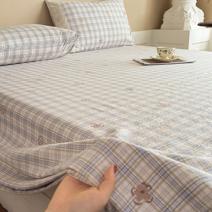 91家纺网 家纺一手货源 找家纺 丝芙妮家居（原乐视家纺） 2025新款全棉纯棉蕾丝花边原麻单件床单单品床单 素律