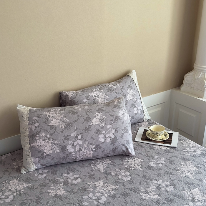 91家纺网 家纺一手货源 找家纺 丝芙妮家居（原乐视家纺） 2025新款全棉纯棉蕾丝花边原麻单件床单单品床单 法式浪漫