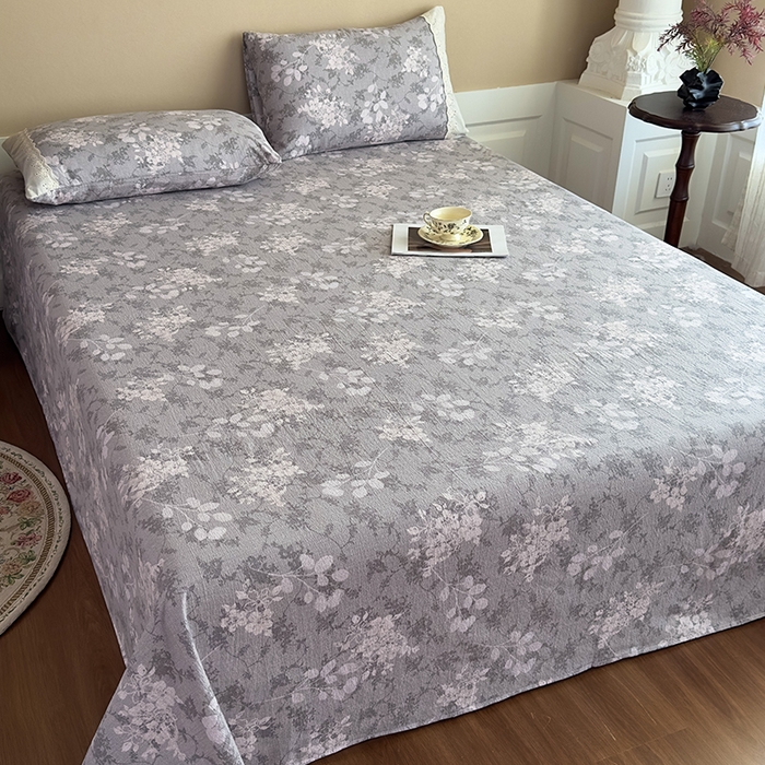 91家纺网 家纺一手货源 找家纺 丝芙妮家居（原乐视家纺） 2025新款全棉纯棉蕾丝花边原麻单件床单单品床单 法式浪漫