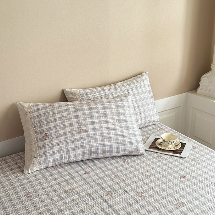 91家纺网 家纺一手货源 找家纺 丝芙妮家居（原乐视家纺） 2025新款全棉纯棉蕾丝花边原麻单件床单单品床单 素律