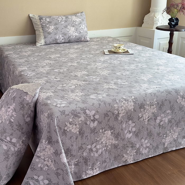 91家纺网 家纺一手货源 找家纺 丝芙妮家居（原乐视家纺） 2025新款全棉纯棉蕾丝花边原麻单件床单单品床单 法式浪漫