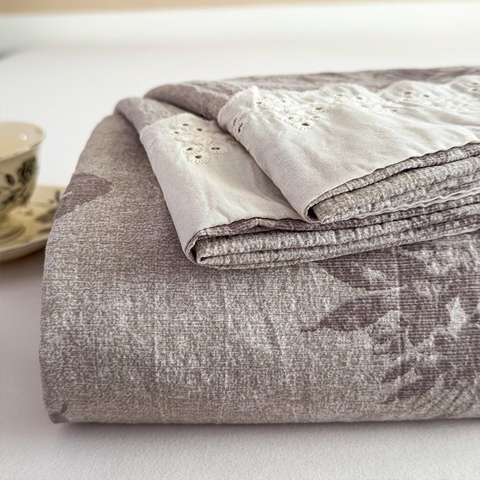 91家纺网 家纺一手货源 找家纺 丝芙妮家居（原乐视家纺） 2025新款全棉纯棉蕾丝花边原麻单件床单单品床单 森蔓