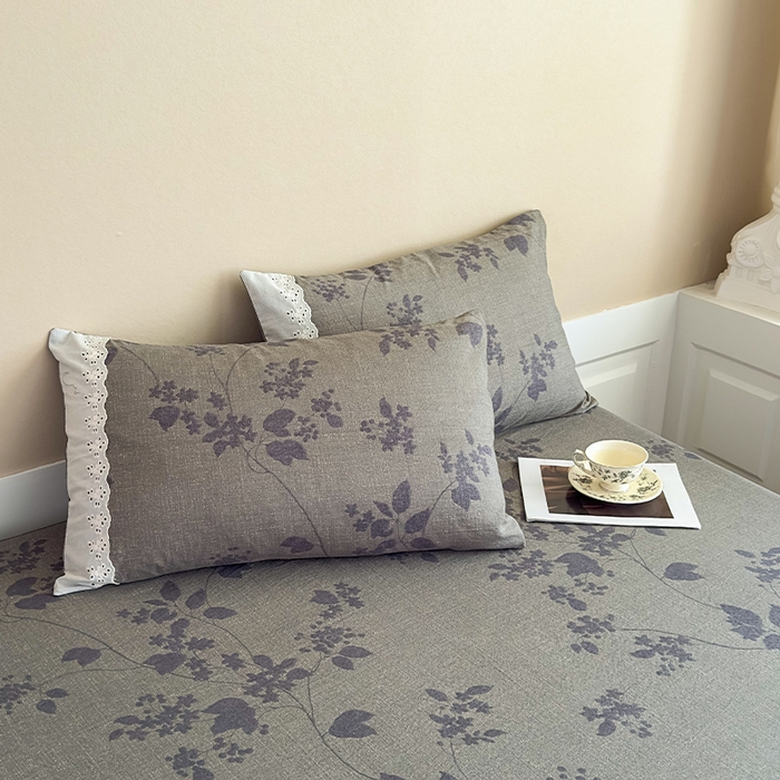 91家纺网 家纺一手货源 找家纺 丝芙妮家居（原乐视家纺） 2025新款全棉纯棉蕾丝花边原麻单件床单单品床单 夜色未央