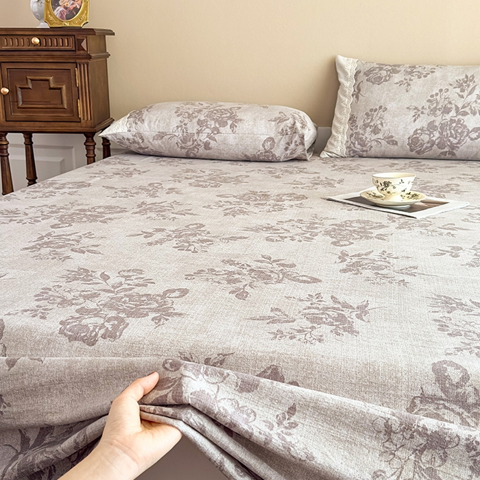 91家纺网 家纺一手货源 找家纺 丝芙妮家居（原乐视家纺） 2025新款全棉纯棉蕾丝花边原麻单件床单单品床单 森蔓