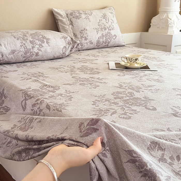 91家纺网 家纺一手货源 找家纺 丝芙妮家居（原乐视家纺） 2025新款全棉纯棉蕾丝花边原麻单件床单单品床单 森蔓