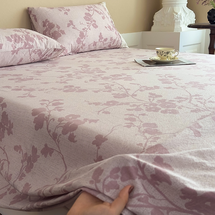 91家纺网 家纺一手货源 找家纺 丝芙妮家居（原乐视家纺） 2025新款全棉纯棉蕾丝花边原麻单件床单单品床单 云栖