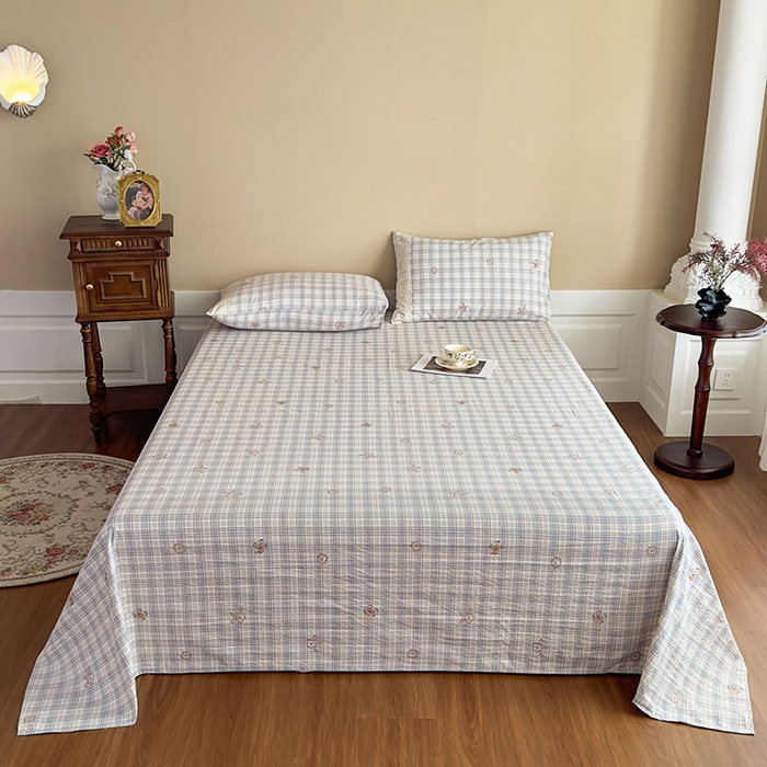 91家纺网 家纺一手货源 找家纺 丝芙妮家居（原乐视家纺） 2025新款全棉纯棉蕾丝花边原麻单件床单单品床单 素律