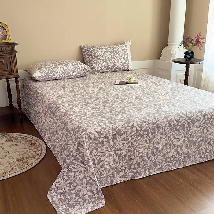 91家纺网 家纺一手货源 找家纺 丝芙妮家居（原乐视家纺） 2025新款全棉纯棉蕾丝花边原麻单件床单单品床单 相思岚