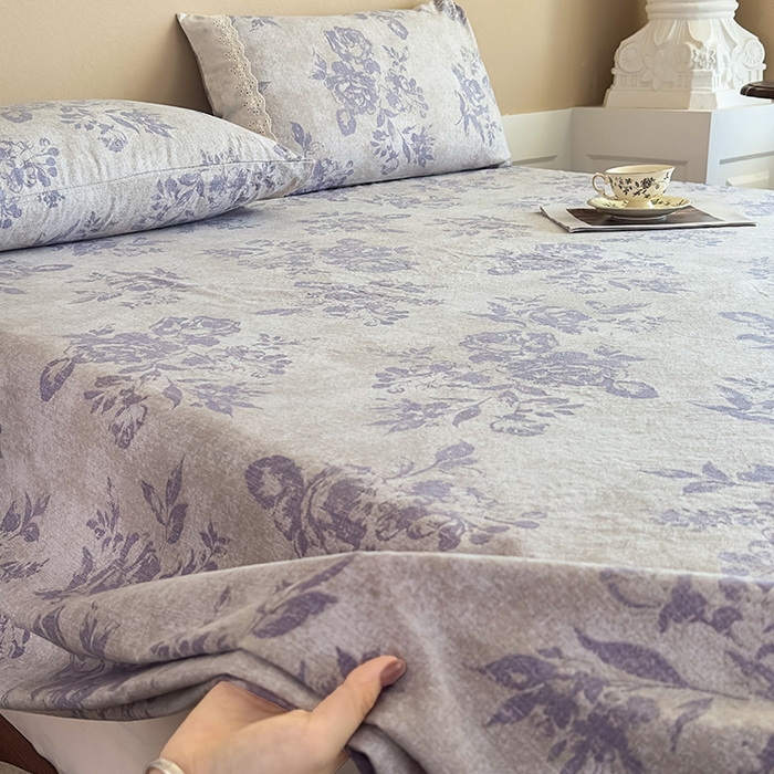 91家纺网 家纺一手货源 找家纺 丝芙妮家居（原乐视家纺） 2025新款全棉纯棉蕾丝花边原麻单件床单单品床单 梦幻花园