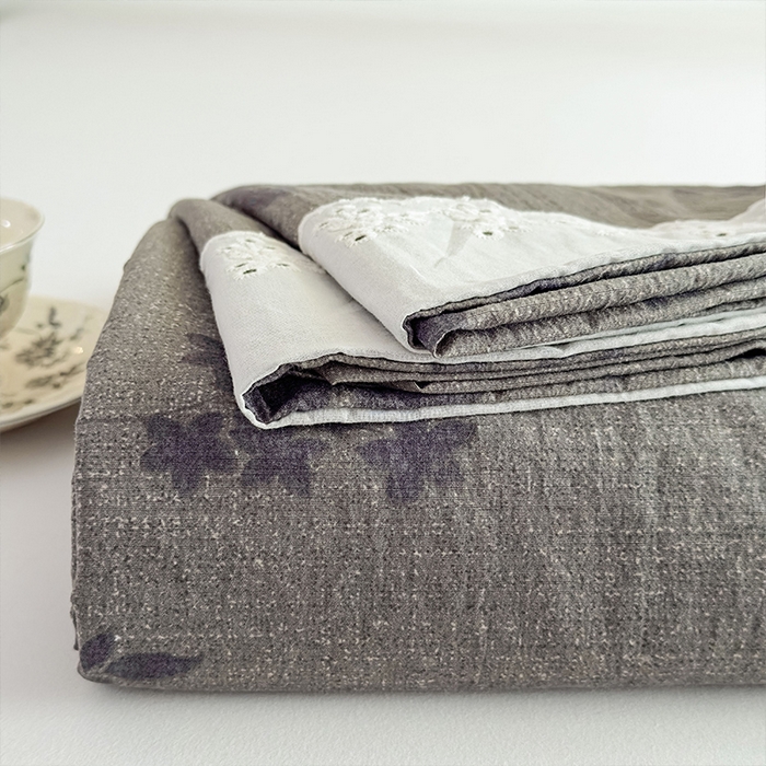 91家纺网 家纺一手货源 找家纺 丝芙妮家居（原乐视家纺） 2025新款全棉纯棉蕾丝花边原麻单件床单单品床单 夜色未央