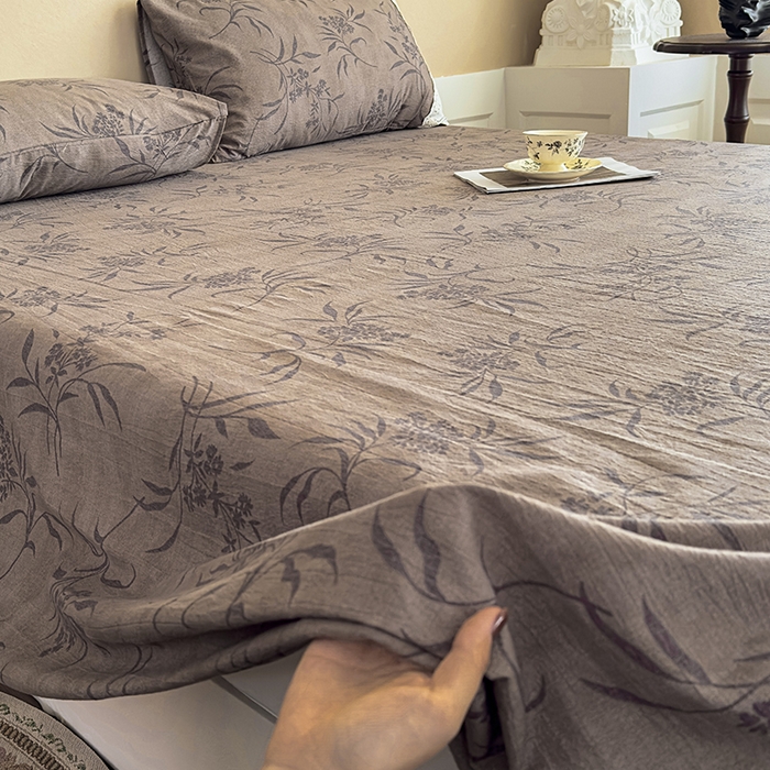 91家纺网 家纺一手货源 找家纺 丝芙妮家居（原乐视家纺） 2025新款全棉纯棉蕾丝花边原麻单件床单单品床单 风野涧