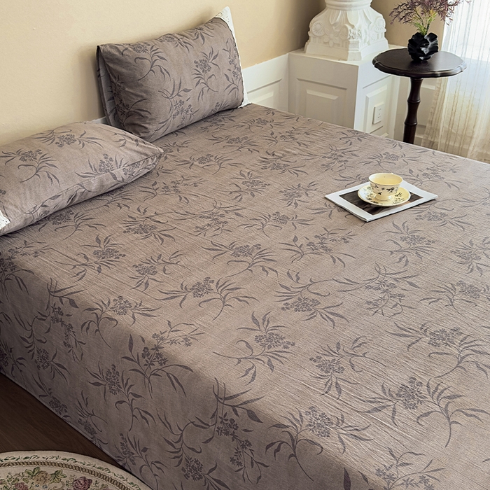 91家纺网 家纺一手货源 找家纺 丝芙妮家居（原乐视家纺） 2025新款全棉纯棉蕾丝花边原麻单件床单单品床单 风野涧