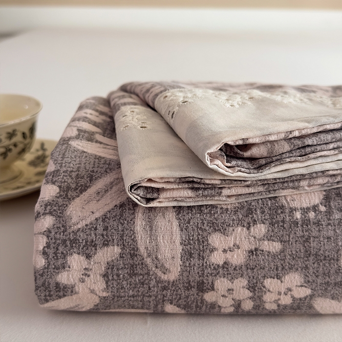 91家纺网 家纺一手货源 找家纺 丝芙妮家居（原乐视家纺） 2025新款全棉纯棉蕾丝花边原麻单件床单单品床单 相思岚