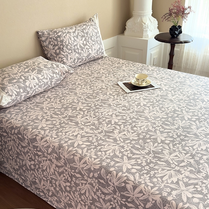 91家纺网 家纺一手货源 找家纺 丝芙妮家居（原乐视家纺） 2025新款全棉纯棉蕾丝花边原麻单件床单单品床单 相思岚