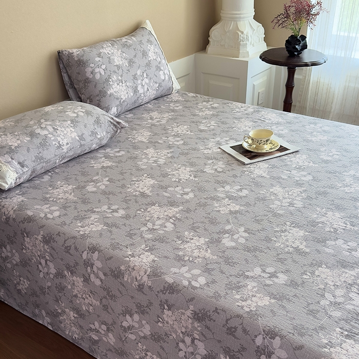 91家纺网 家纺一手货源 找家纺 丝芙妮家居（原乐视家纺） 2025新款全棉纯棉蕾丝花边原麻单件床单单品床单 法式浪漫