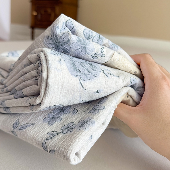 91家纺网 家纺一手货源 找家纺 丝芙妮家居（原乐视家纺） 2025新款全棉纯棉蕾丝花边原麻单件床单单品床单 庄生晓梦