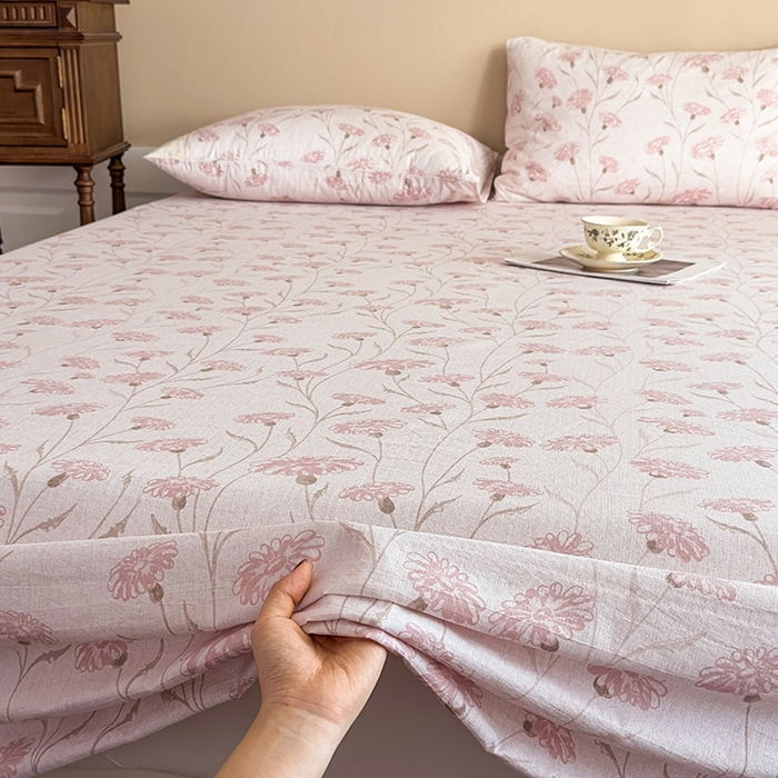 91家纺网 家纺一手货源 找家纺 丝芙妮家居（原乐视家纺） 2025新款全棉纯棉蕾丝花边原麻单件床单单品床单 春意漫漫