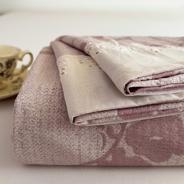 91家纺网 家纺一手货源 找家纺 丝芙妮家居（原乐视家纺） 2025新款全棉纯棉蕾丝花边原麻单件床单单品床单 云栖