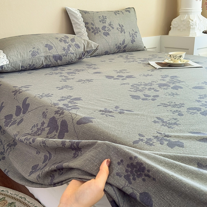 91家纺网 家纺一手货源 找家纺 丝芙妮家居（原乐视家纺） 2025新款全棉纯棉蕾丝花边原麻单件床单单品床单 夜色未央