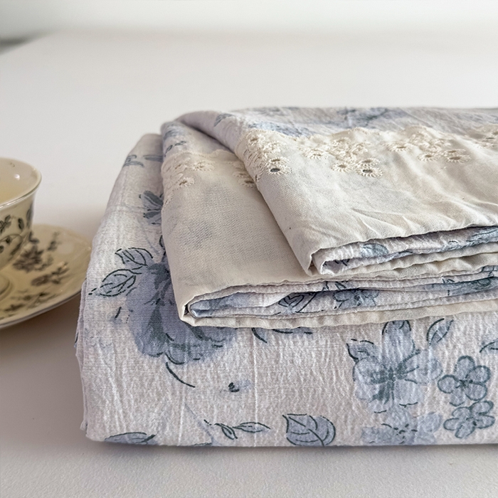 91家纺网 家纺一手货源 找家纺 丝芙妮家居（原乐视家纺） 2025新款全棉纯棉蕾丝花边原麻单件床单单品床单 庄生晓梦