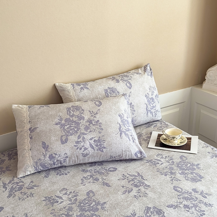 91家纺网 家纺一手货源 找家纺 丝芙妮家居（原乐视家纺） 2025新款全棉纯棉蕾丝花边原麻单件床单单品床单 梦幻花园