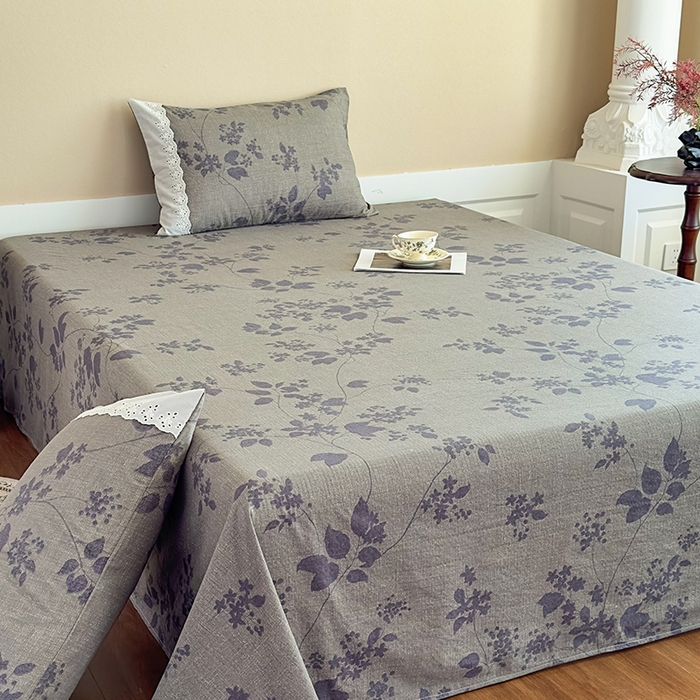 91家纺网 家纺一手货源 找家纺 丝芙妮家居（原乐视家纺） 2025新款全棉纯棉蕾丝花边原麻单件床单单品床单 夜色未央