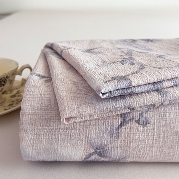 丝芙妮家居（原乐视家纺） 2025新款全棉纯棉蕾丝花边原麻单件床单单品床单 暗香疏影