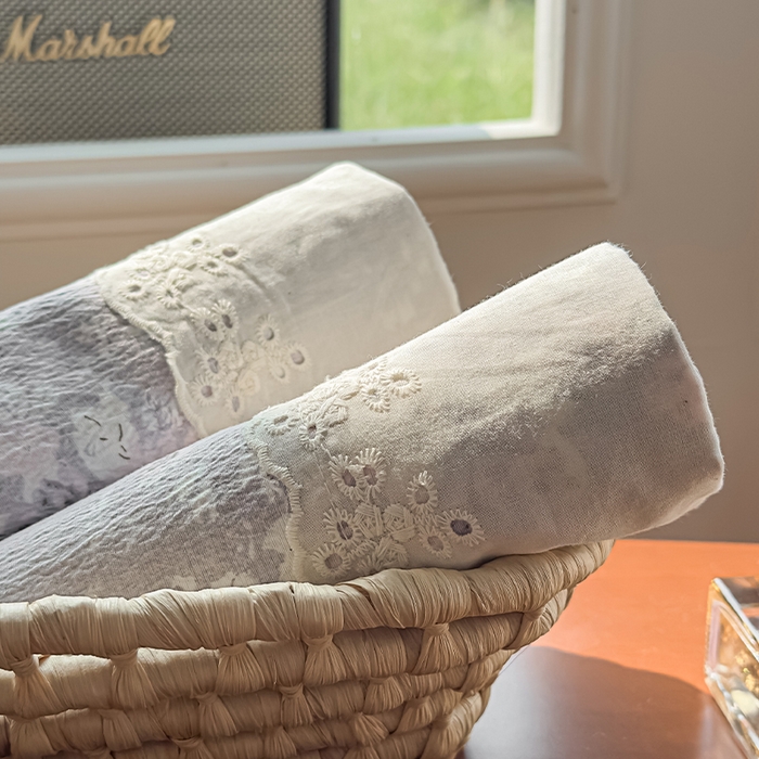 91家纺网 家纺一手货源 找家纺 丝芙妮家居（原乐视家纺） 2025新款全棉纯棉蕾丝花边原麻单件床单单品床单 花屿梦