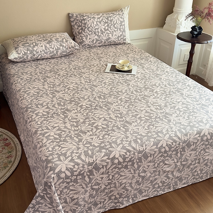 91家纺网 家纺一手货源 找家纺 丝芙妮家居（原乐视家纺） 2025新款全棉纯棉蕾丝花边原麻单件床单单品床单 相思岚