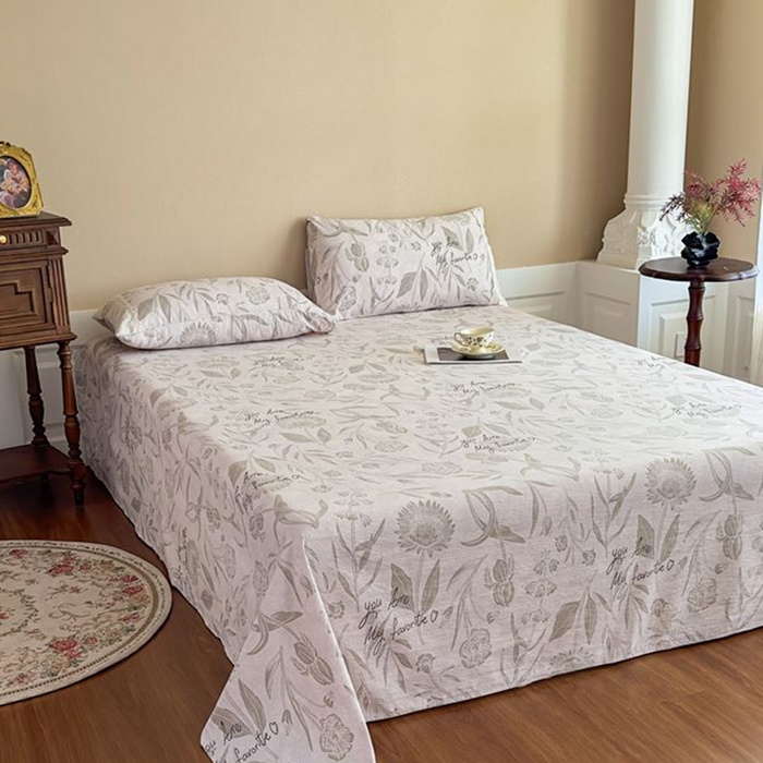 91家纺网 家纺一手货源 找家纺 丝芙妮家居（原乐视家纺） 2025新款全棉纯棉蕾丝花边原麻单件床单单品床单 叶新泽