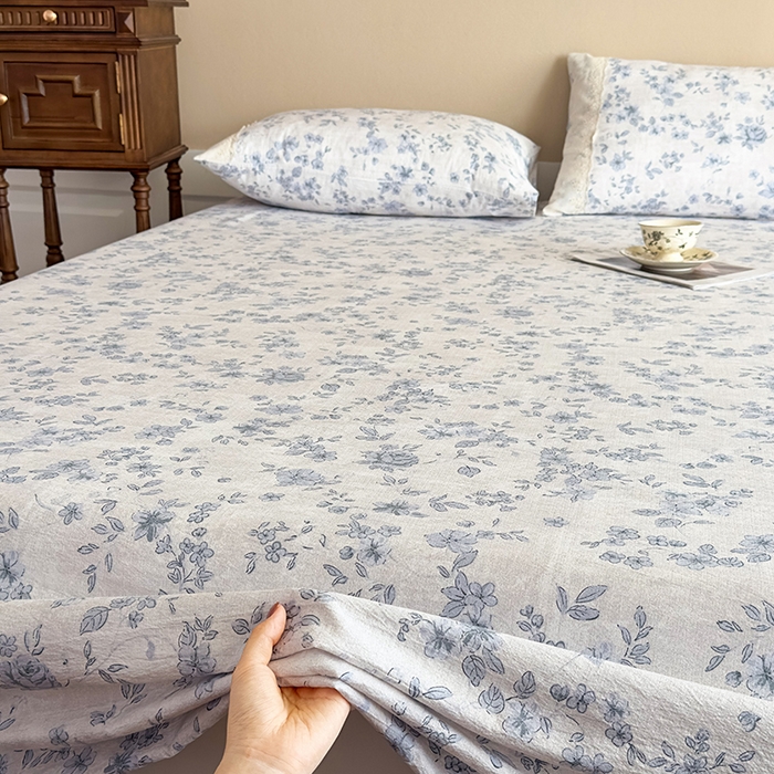 91家纺网 家纺一手货源 找家纺 丝芙妮家居（原乐视家纺） 2025新款全棉纯棉蕾丝花边原麻单件床单单品床单 庄生晓梦