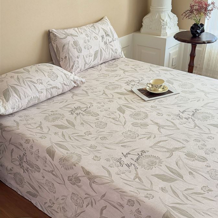 91家纺网 家纺一手货源 找家纺 丝芙妮家居（原乐视家纺） 2025新款全棉纯棉蕾丝花边原麻单件床单单品床单 叶新泽