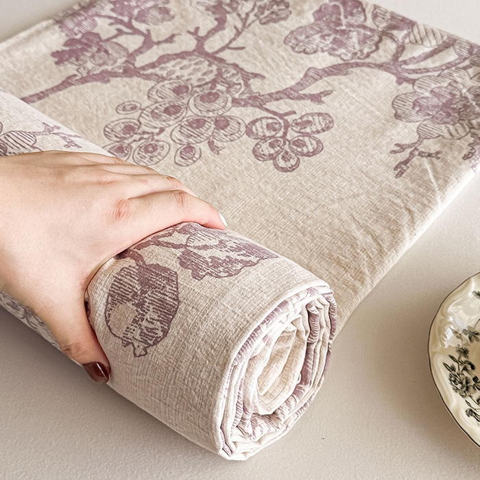 91家纺网 家纺一手货源 找家纺 丝芙妮家居（原乐视家纺） 2025新款全棉纯棉蕾丝花边原麻单件床单单品床单 月下繁花