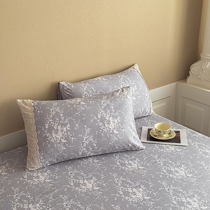 91家纺网 家纺一手货源 找家纺 丝芙妮家居（原乐视家纺） 2025新款全棉纯棉蕾丝花边原麻单件床单单品床单 花屿梦