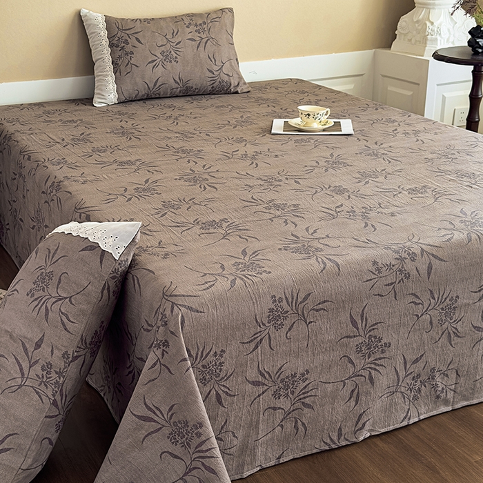 91家纺网 家纺一手货源 找家纺 丝芙妮家居（原乐视家纺） 2025新款全棉纯棉蕾丝花边原麻单件床单单品床单 风野涧