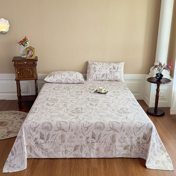 91家纺网 家纺一手货源 找家纺 丝芙妮家居（原乐视家纺） 2025新款全棉纯棉蕾丝花边原麻单件床单单品床单 叶新泽