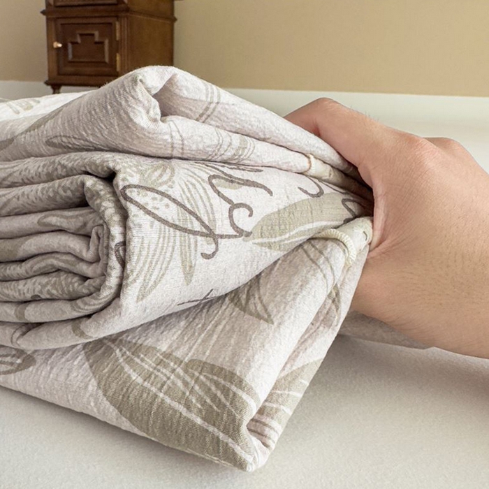 91家纺网 家纺一手货源 找家纺 丝芙妮家居（原乐视家纺） 2025新款全棉纯棉蕾丝花边原麻单件床单单品床单 叶新泽