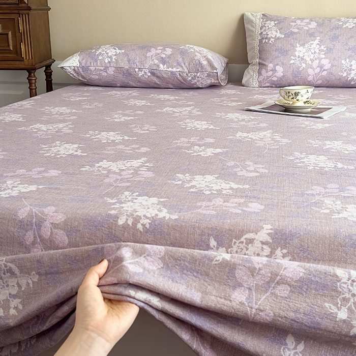 91家纺网 家纺一手货源 找家纺 丝芙妮家居（原乐视家纺） 2025新款全棉纯棉蕾丝花边原麻单件床单单品床单 花畔呢喃