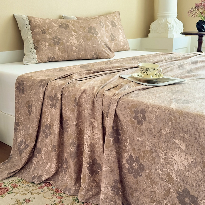 91家纺网 家纺一手货源 找家纺 丝芙妮家居（原乐视家纺） 2025新款全棉纯棉蕾丝花边原麻单件床单单品床单 陌清香