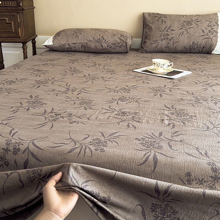 91家纺网 家纺一手货源 找家纺 丝芙妮家居（原乐视家纺） 2025新款全棉纯棉蕾丝花边原麻单件床单单品床单 风野涧