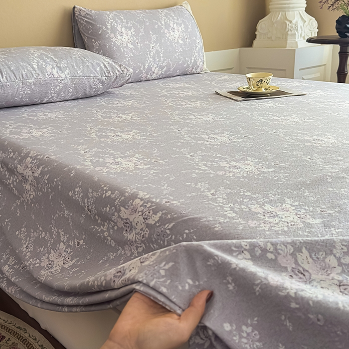 91家纺网 家纺一手货源 找家纺 丝芙妮家居（原乐视家纺） 2025新款全棉纯棉蕾丝花边原麻单件床单单品床单 花屿梦