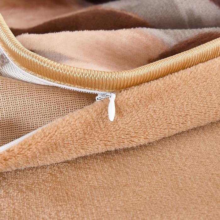 91家纺网 家纺一手货源 找家纺 雨洋2025新款加厚保暖8.5斤牛奶绒金貂婴儿绒四件套 秋意2