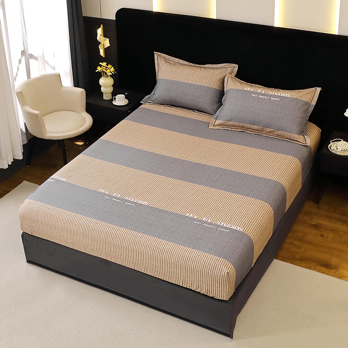 贝兰仙奴 2025新款亲肤舒适全棉磨毛多规格系列单床笠 贝尔湖畔