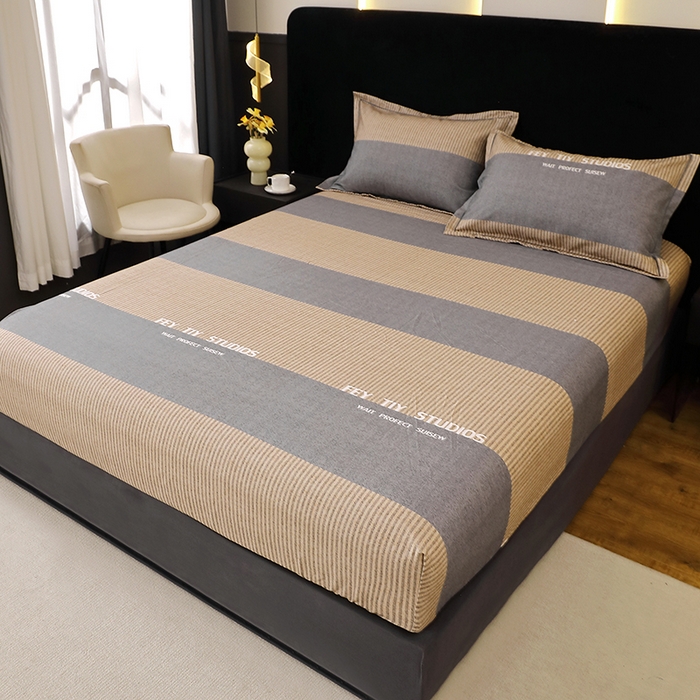 91家纺网 家纺一手货源 找家纺 贝兰仙奴 2025新款亲肤舒适全棉磨毛多规格系列单床笠 贝尔湖畔