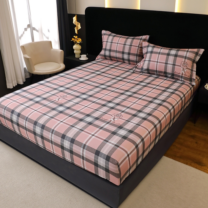 91家纺网 家纺一手货源 找家纺 贝兰仙奴 2025新款亲肤舒适全棉磨毛多规格系列单床笠 方格恋曲